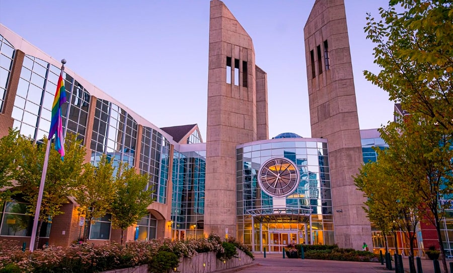 Front facade of the MacEwan university building