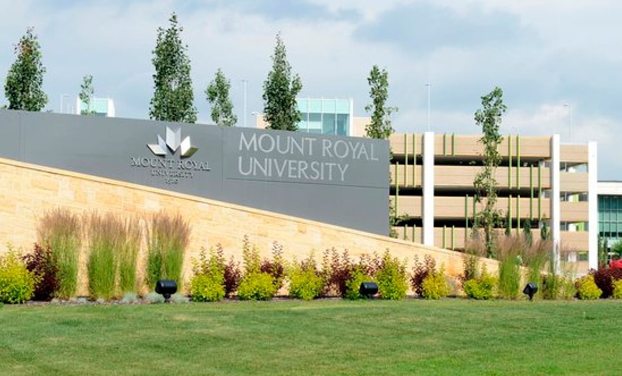 Exterior view of the Mount Royal university campus