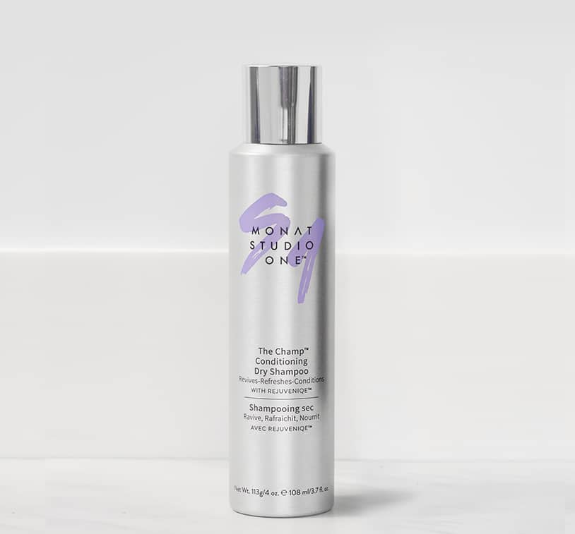 MONAT's Hydration Booster product is set over a solid pink background with serum spilled as additional texture.