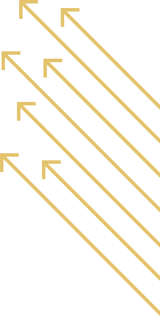 Golden arrows aiming up diagonally toward the left.