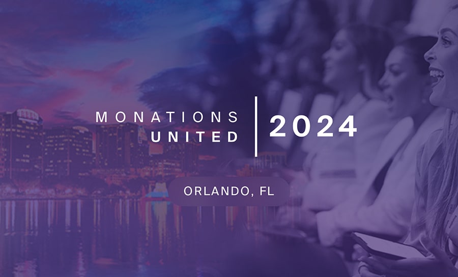MONATions United 2022 event logo overlaying a purple background.