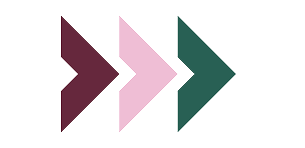 Decorative graphic with three colored arrows