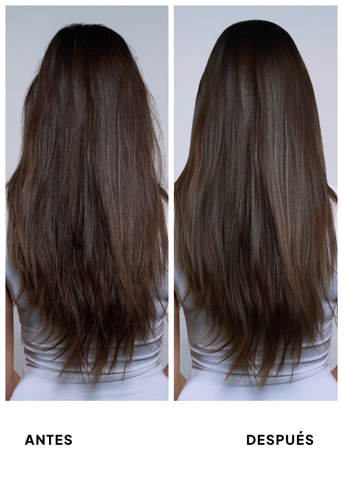 A clear dropper releases a single drop of transparent hair serum against a light gray background.