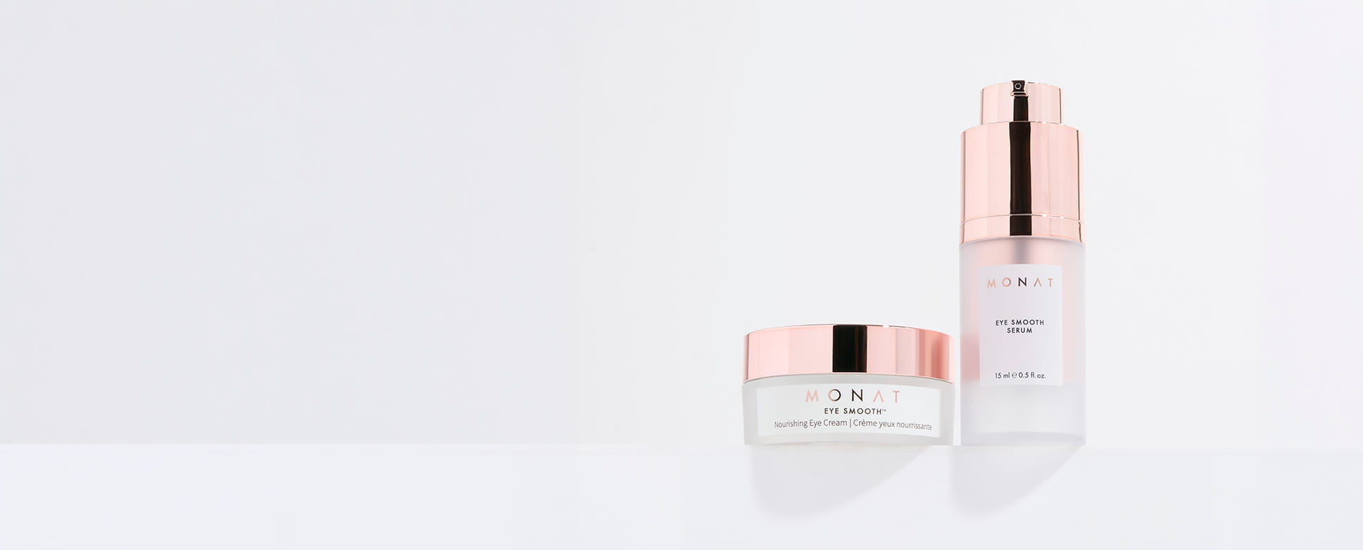 MONAT Eye Smooth™ Serum and MONAT Eye Smooth™ displayed on a white surface.